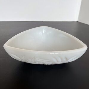 Vintage Triangular Milk Glass Dish